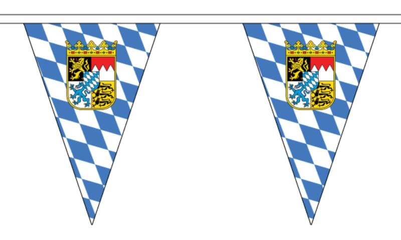 Bayerische Wimpelkette mit Wappen 20 m &ndash; 50 Wimpel - Bild 1